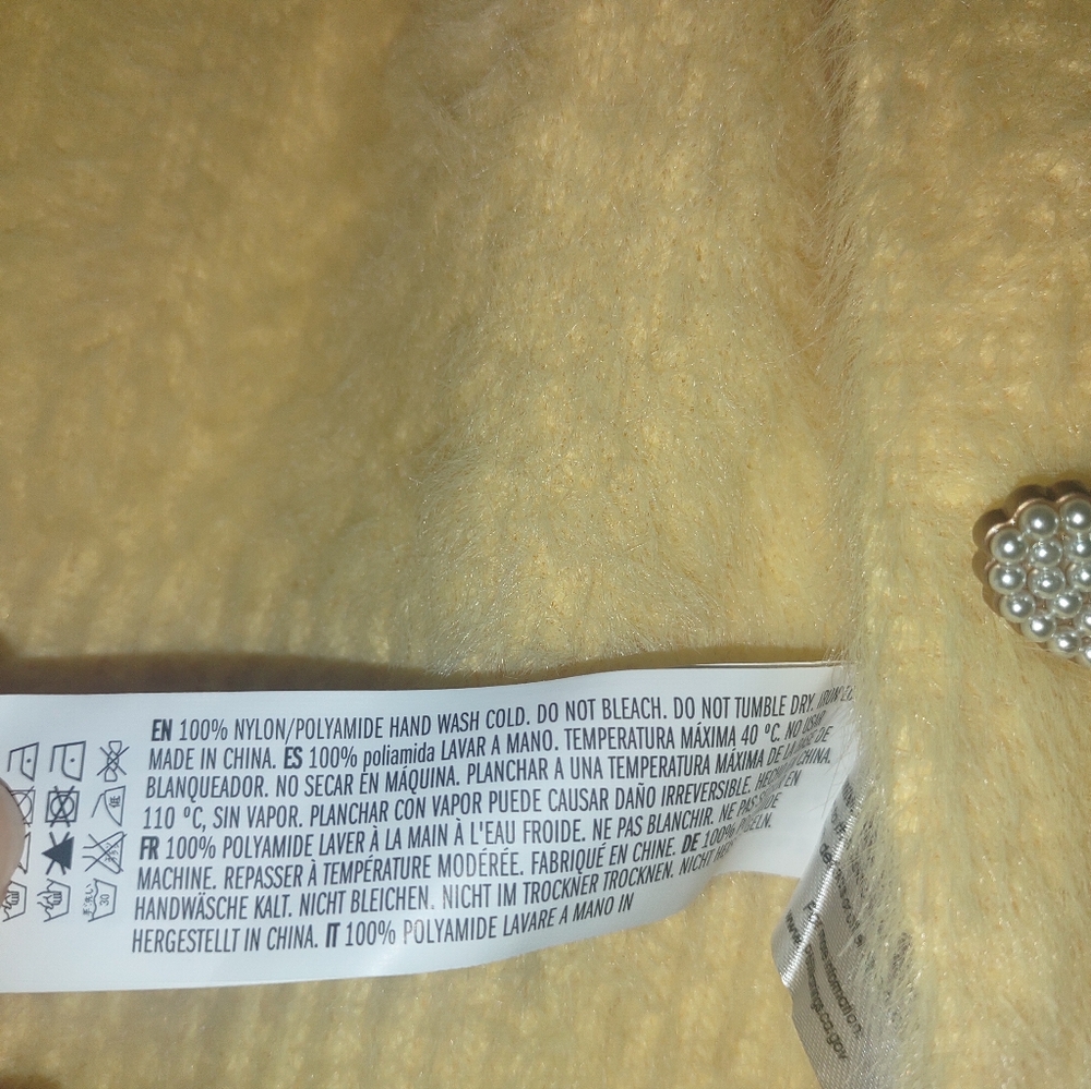 Soft Yellow Fuzzy Knit Cardigan - Picture 9 of 9